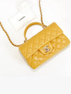 Top Handle Lambskin Mini Flap Cross Bag Yellow - CHANEL - BALAAN 7