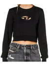 F Slimmy Cutout Logo Crop Sweatshirt Black - DIESEL - BALAAN 3