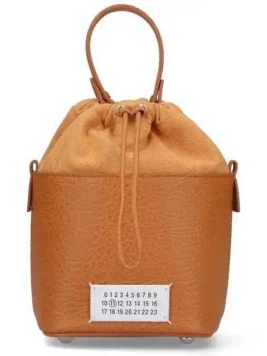 5AC Number Logo Texture Leather Bucket Bag Mustard - MAISON MARGIELA - BALAAN 2