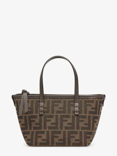 Roll FF Jacquard Mini Tote Bag Brown - FENDI - BALAAN 2