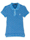 Embroidered Logo Slim Fit Knit Polo Shirt Blue - POLO RALPH LAUREN - BALAAN 4