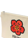 Flower embroidery large clutch bag ecru 5PM902 F34 03 - KENZO - BALAAN 4