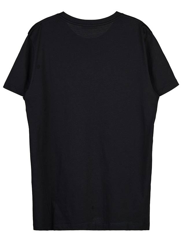 Logo Print Eco Responsible Cotton Short Sleeve T-Shirt Black - BALMAIN - BALAAN 3