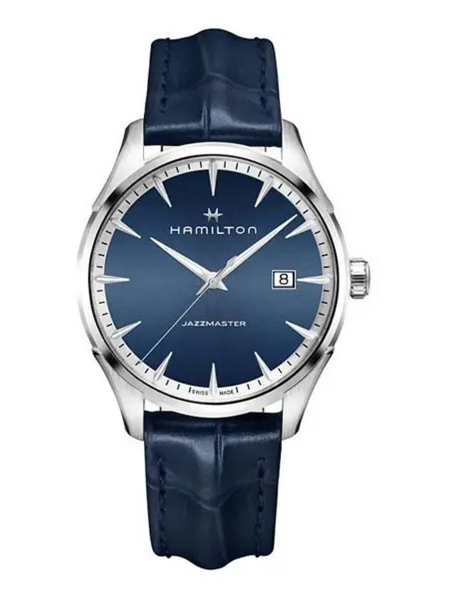 Jazzmaster Gent Quartz 40mm Leather Watch Navy - HAMILTON - BALAAN 3