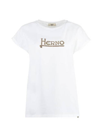 Short Sleeve T-Shirt JG000211D52009 1080 White - HERNO - BALAAN 1