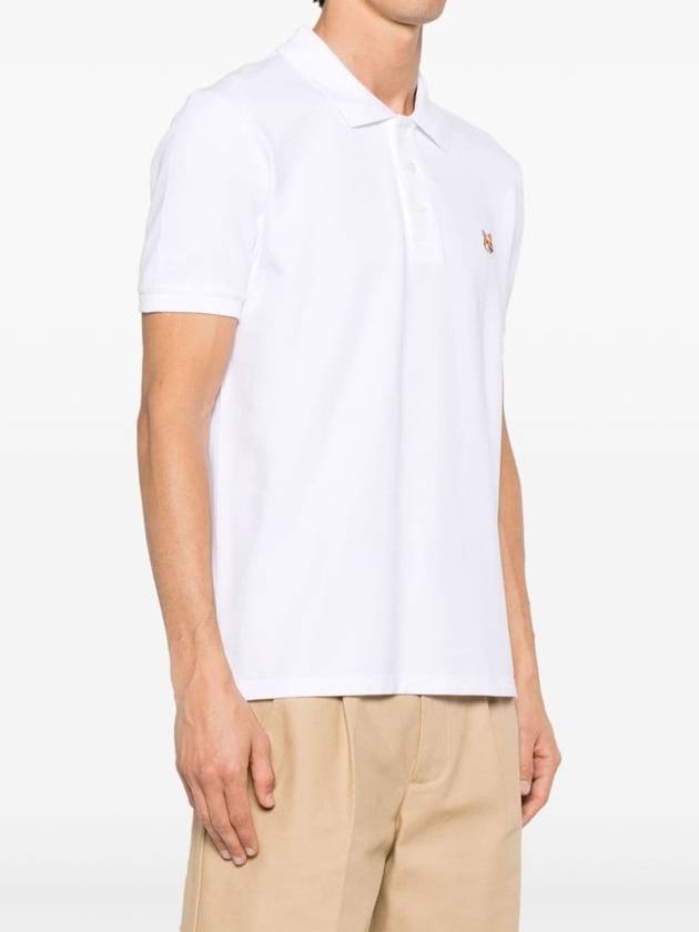 Fox Head Patch Cotton Polo Shirt White - MAISON KITSUNE - BALAAN 4