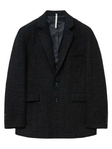 Fancy Tweed Tailored Jacket Black - NOIRER - BALAAN 1