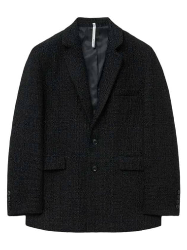 Fancy Tweed Tailored Jacket Black - NOIRER - BALAAN 1