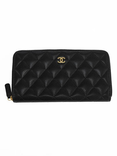 Classic Long Zipped Wallet Grained Calfskin & Gold Black - CHANEL - BALAAN 2