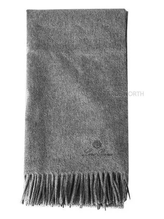 Grande Unita Logo Fringe Muffler Flannel Melange - LORO PIANA - BALAAN 2