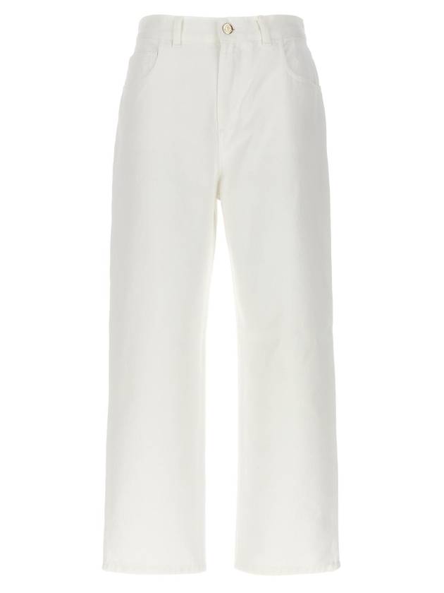 Cropped Straight Pants White - MONCLER - BALAAN 1