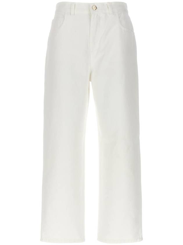 Cotton Cropped Jeans White - MONCLER - BALAAN 1