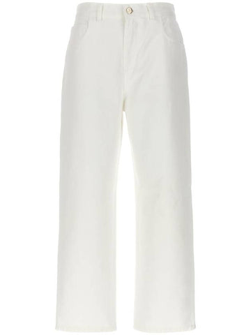 Cotton Cropped Jeans White - MONCLER - BALAAN 1