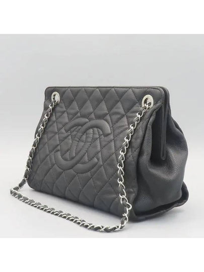 Black Soft Caviar Skin Timeless CC Silver Chain Shoulder Bag - CHANEL - BALAAN 2