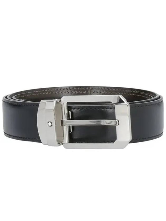 Men's Classic Reversible Cutting Leather Belt Black Brown - MONTBLANC - BALAAN 1