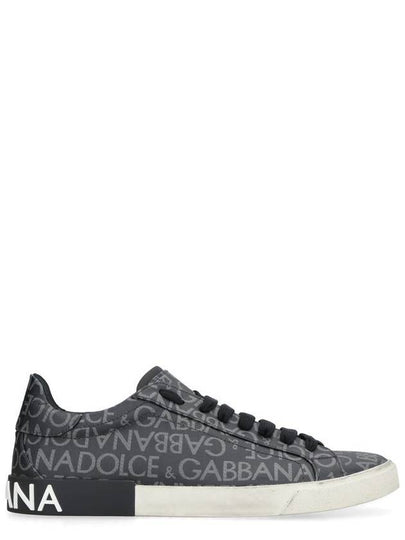 Portofino logo print low-top sneakers gray - DOLCE&GABBANA - BALAAN 2