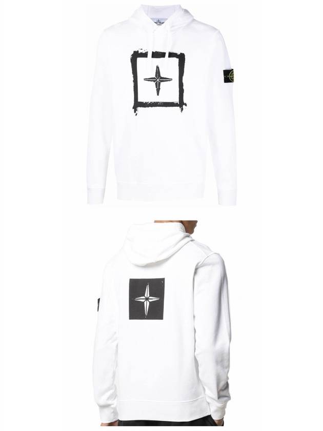 Men's Wappen Patch Box Logo Hoodie White - STONE ISLAND - BALAAN 5