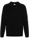 Full Rib Crew Neck Knit Top Black - CP COMPANY - BALAAN 1