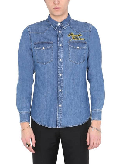 Two Pocket Long Sleeve Shirt Blue - ALEXANDER MCQUEEN - BALAAN 2