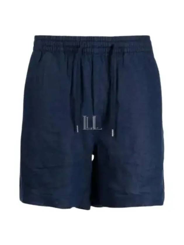 Embroidered Pony Logo Prepster Linen Shorts Black - POLO RALPH LAUREN - BALAAN 2