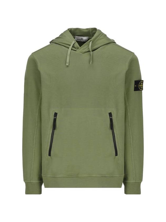 Cotton Waffen Patch Hoodie Sage Green - STONE ISLAND - BALAAN 1