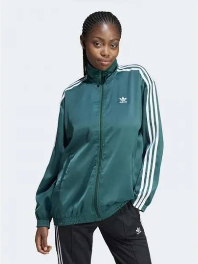 Loose Satin Track Jacket Green - ADIDAS - BALAAN 2