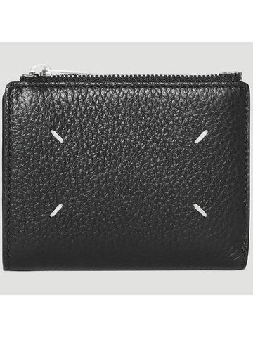 Four-Stitch Zipper Card Wallet Black - MAISON MARGIELA - BALAAN 1