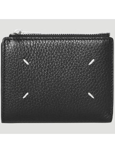 Four-Stitch Zipper Card Wallet Black - MAISON MARGIELA - BALAAN 1