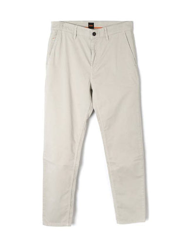 Chino Fit Tapered Stretch Cotton Satin Straight Pants Light Beige - HUGO BOSS - BALAAN 1