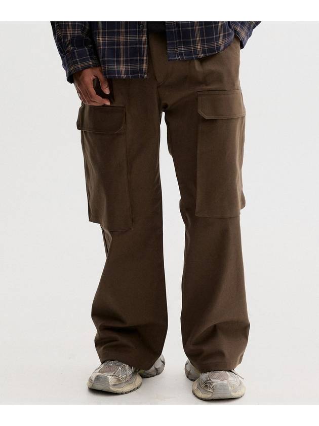 Twill Wide Pocket Cargo Pants Brown - THEN OUR - BALAAN 1