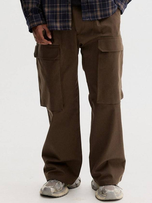 Twill Wide Pocket Cargo Pants Brown - THEN OUR - BALAAN 2