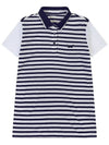 Poly Rayon Stripe Yoko Golf T-Shirt NAVY - WHITEBALL - BALAAN 7