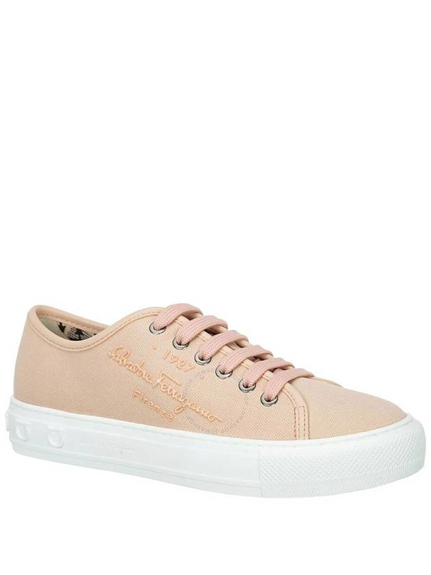 Embossed Logo Low Top Sneakers Pink - SALVATORE FERRAGAMO - BALAAN 4