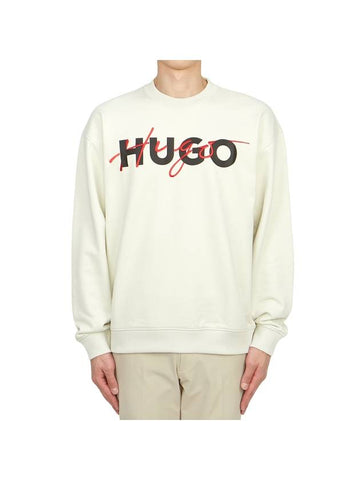 Crew Neck Logo Print Sweatshirt White - HUGO BOSS - BALAAN 1