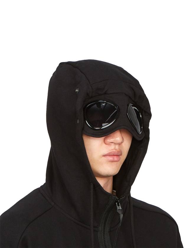 Diagonal Raised Fleece Goggle Hooded Jacket Black - CP COMPANY - BALAAN 11