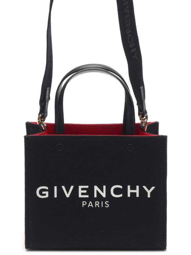 Mini G-Tote Shopping Bag In Canvas Black - GIVENCHY - BALAAN 2