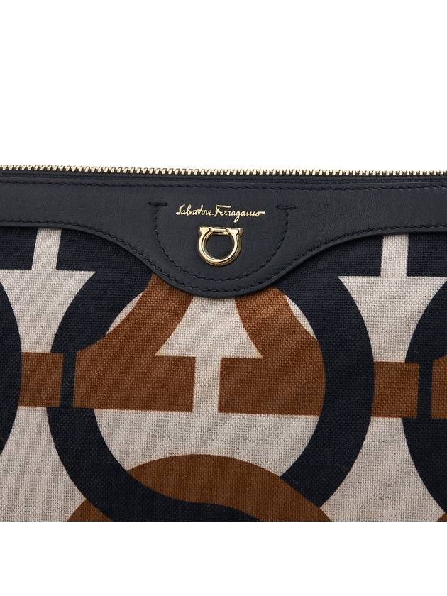 Monogram Fabric Pouch Bag Black - SALVATORE FERRAGAMO - BALAAN 7