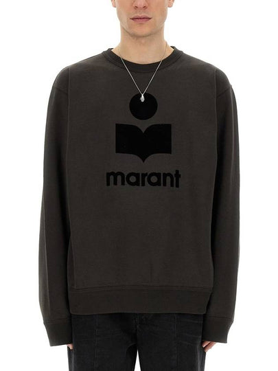 Mikoy Big Logo Cotton Sweatshirt Faded Black - ISABEL MARANT - BALAAN 2