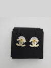 Women's CC Logo Pearl Crystal Stud Earrings Gold - CHANEL - BALAAN 8