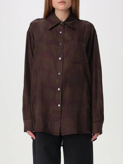 Favourite Dotted Print Cotton Silk Shirt Brown - OUR LEGACY - BALAAN 2