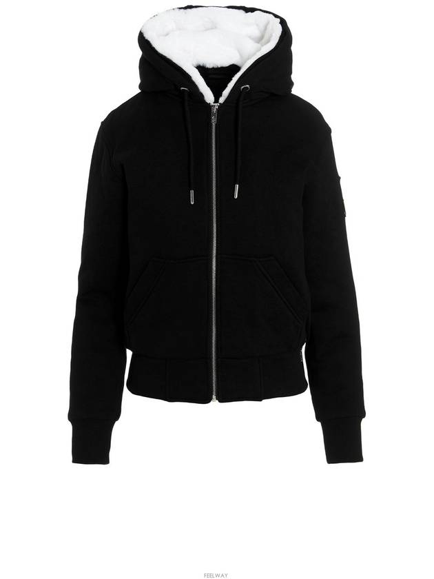 Classic Bunny 3 White Lining Zip Up Hoodie Black - MOOSE KNUCKLES - BALAAN 3