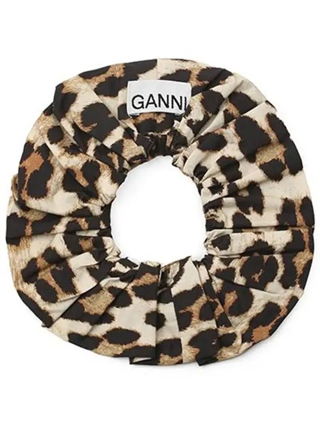 Leopard Cotton Scrunchie Brown - GANNI - BALAAN 5