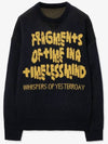 Timeless jacquard lettering knit navy yellow - BLONDNINE - BALAAN 5