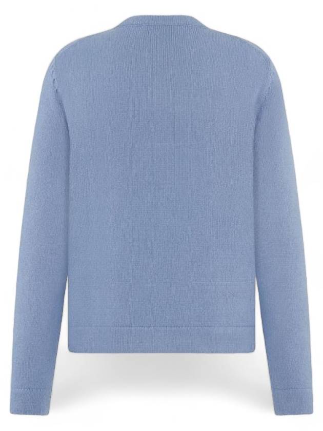 Couture Embroidered Cashmere Jersey Knit Top Blue - DIOR - BALAAN 3