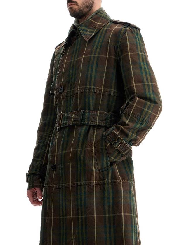 Double Breasted Check Long Trench Coat Tor - BURBERRY - BALAAN 5