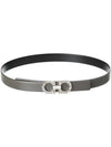 Reversible Gancini Leather Belt Grey - SALVATORE FERRAGAMO - BALAAN 2