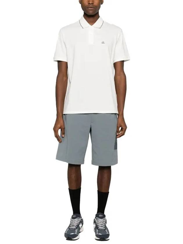 Stretch Piquet Regular Striped Collar Polo Shirt White - CP COMPANY - BALAAN 3