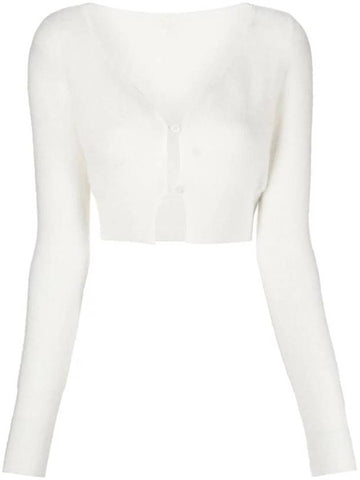 Le Alzou Cropped Cardigan White - JACQUEMUS - BALAAN 1