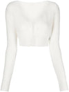 Le Alzou Cropped Cardigan White - JACQUEMUS - BALAAN 1