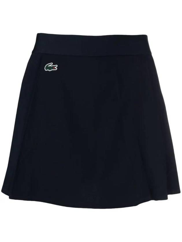 Logo Mini Side Pleats Skirt Blue - LACOSTE - BALAAN 1